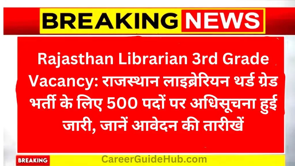 Rajasthan Librarian 3rd Grade Vacancy 2025